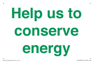 Help us to conserve energy 